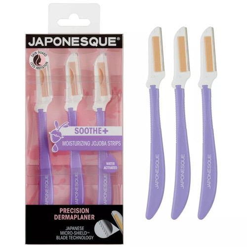Japonesque Soothing + Dermaplaner With Jojoba Oil, 3count