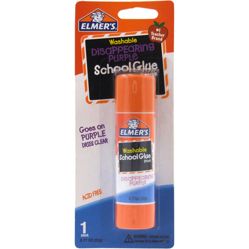ELMER'S Washable School Glue Stick Disappearing Purple, 0.77 oz