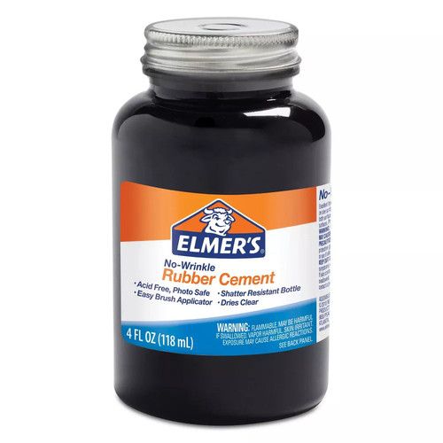 ELMER'S Rubber Cement Adhesive with Brush Applicator, 4 oz