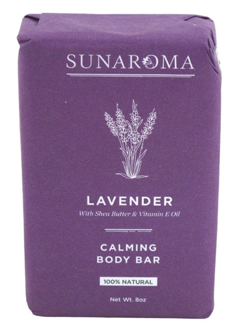 Sunaroma Soap Bar Lavender Shea + Vitamin-E Oil 8Oz