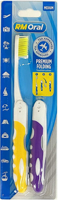 AZI Premium TSA Approved Travel Toothbrush Assorted, 2 count