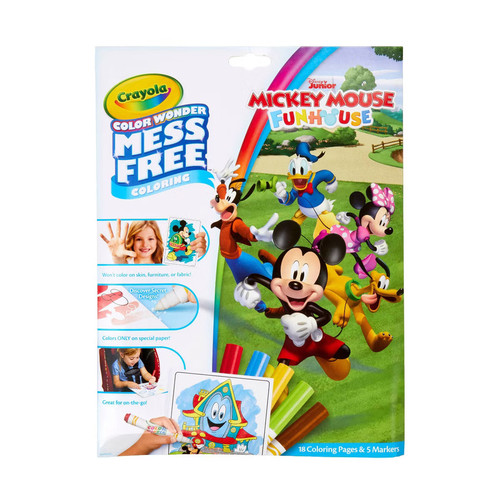Crayola Color Wonder Mickey Mouse Roadster Racer Coloring Set, 18 pages