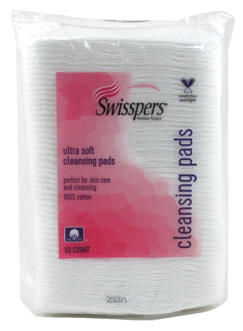 Swisspers Cleansing Pads Ultra Soft 50 Count 100% Cotton