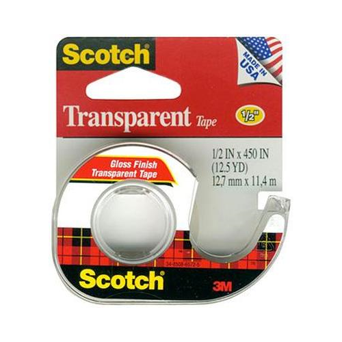 Scotch Transparent Tape in Handheld Dispenser Clear