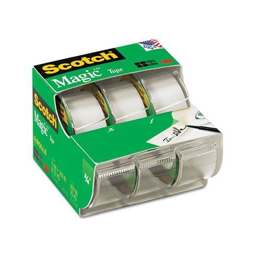 3M Scotch Magic Tape Dispensers Clear 3 ct