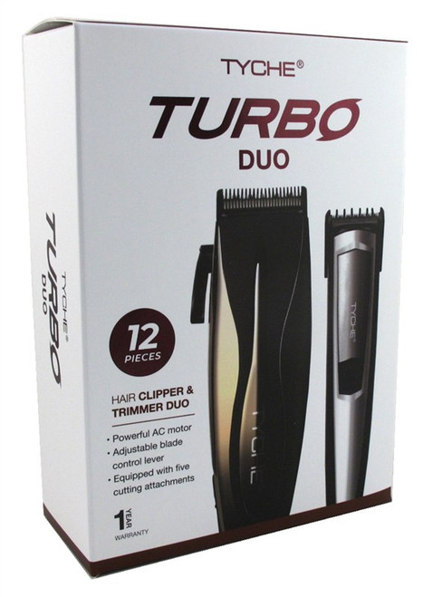 Tyche Turbo Hair Clipper And Trimmer Duo 12 Piece Kit