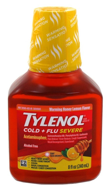 Tylenol Cold + Flu Severe Day Non-Drowsy Honey Lemon 8Oz