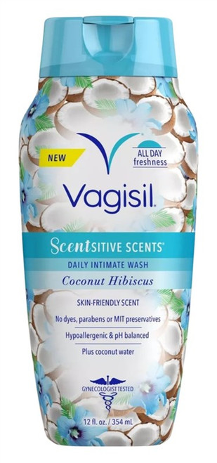 Vagisil Wash Scentsitive Scents Coconut Hibiscus 12Oz