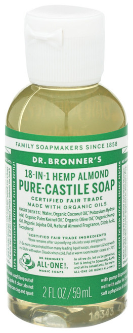 Dr. Bronner's, Organic 18 In 1 Pure Castile Hemp Almond Soap, 2 Fl Oz