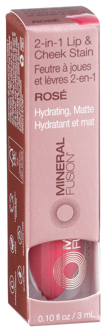 Mineral Fusion, Hydrating Matte Rose 2-in-1 Lip & Cheek Stain, Case Of 1, 0.1 Fl Oz
