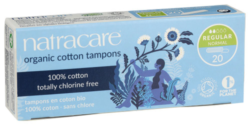 Natracare, 100% Cotton Tampons Regular Tampons Organic, 1 Each, 20 Count