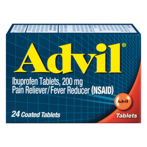 Advil, Ibuprofen Pain Reliever And Fever Reducer Coated Tablets, 1 Each, 24 Tab