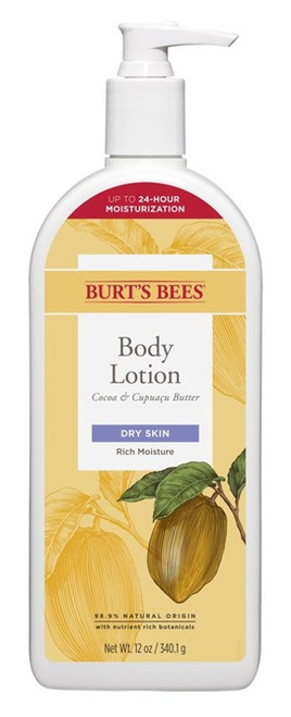 Burts Bees Body Lotion Cocoa & Cupuacu Butter 12Oz Dry Skin