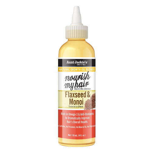 Aunt Jackie's Nourish My Hair Flaxseed & Monoi Natural Growth Oil Blend, 4 Oz
