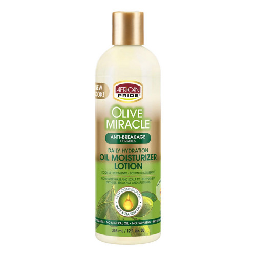 African Pride Olive Miracle Anti-Breakage Oil Moisturizer Lotion Hydrates & Strengthens Hair, 12 Oz