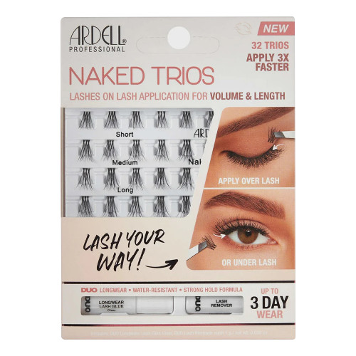 Ardell Naked Trios Lashes, 32 Trios for Easy Application, 1 Kit