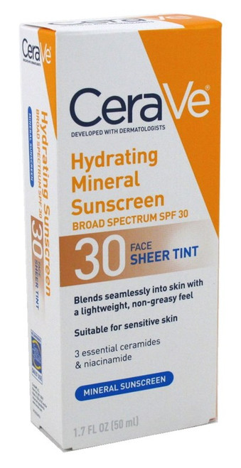 Cerave Sunscreen Hydrating Mineral Spf#30 Face Tint 1.7Oz