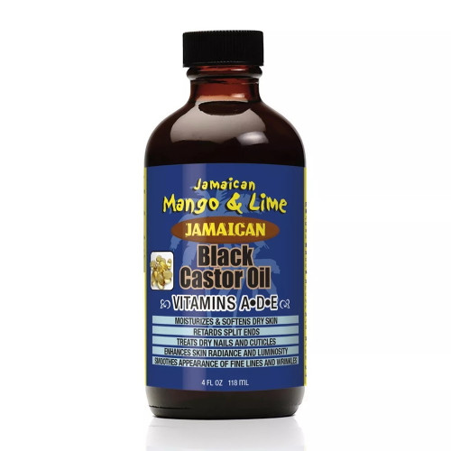 Jamaican Mango and Lime Black Castor Oil with Vitamins A, D & E, Fortifies & Conditions, 4 Oz