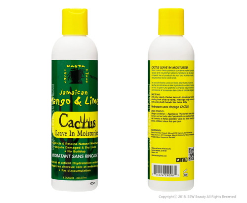 Jamaican Mango And Lime Cactus Leave-In Moisturizer for Hair, Hydrates & Detangles, 8 Oz