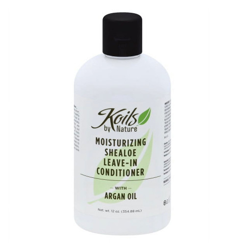 Koils By Nature Moisturizing Shea Aloe Leave-In Conditioner Argan Oil Hydration Softness, 12 oz