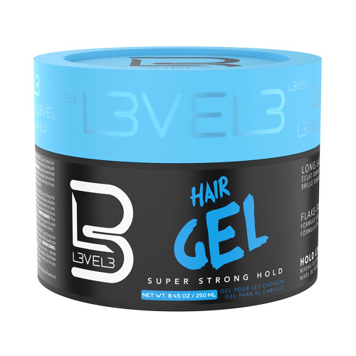 Level 3 Super Strong Hold Hair Gel Long-Lasting Shine & Texture, 8.45 oz