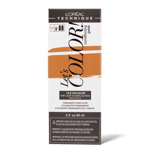 L'Oreal Lets Color 10.0 Socialite Natural Permanent Haircolor Soft & Radiant Finish, 1 ea