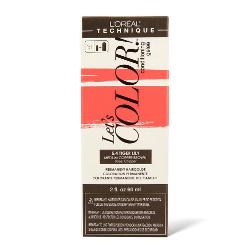 L'Oreal Let's Color 5.4 Tiger Lily Copper Brown Permanent Haircolor Warm & Radiant, 1 ea