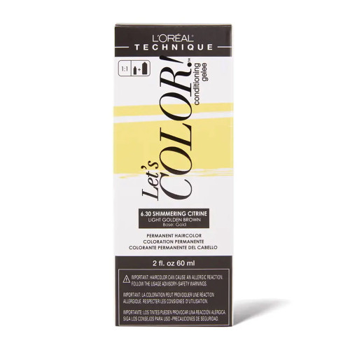 L'Oreal Let's Color 6.30 Shimmering Citrine Golden Brown Permanent Haircolor Glossy & Warm, 1 ea, 2 oz