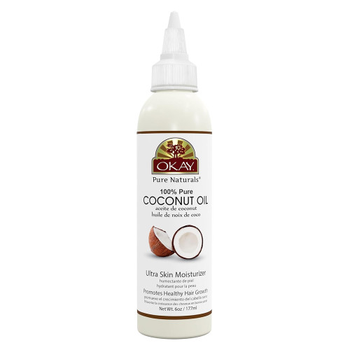 Okay 100% Natural Pure Coconut Oil for Hair & Skin Nourishment, 6 Oz