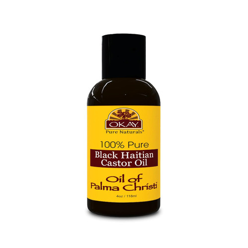Okay 100% Pure Black Haitian Castor Oil for Healthy Hair & Skin, 4 Oz