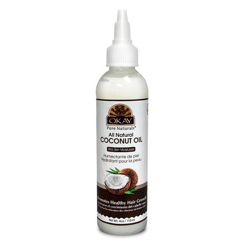 Okay 100% Pure Coconut Oil for Hair & Skin Hydration, 4 Oz