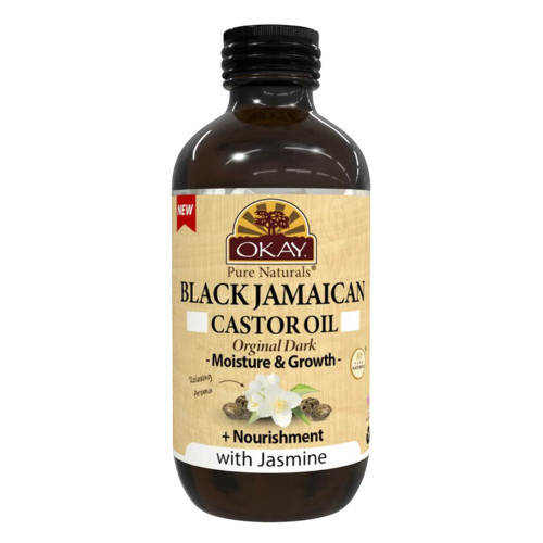 Okay Black Jamaican Castor Oil Original Dark with Jasmine, 4 Oz