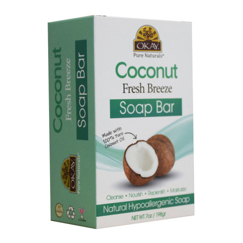 Okay Pure Naturals Coconut Fresh Breeze Soap Bar, 7 Oz