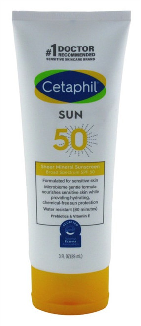 Cetaphil Sun Spf#50 Sheer Mineral Sunscreen Lotion 3Oz