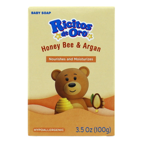 Ricitos De Oro Honey Bee Bar Baby Soap for Gentle Cleansing, 3.5 Oz
