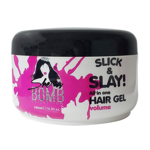 She Is Bomb Collection Slick & Slay All-in-One Hair Gel for Strong Hold, 16.9 Oz