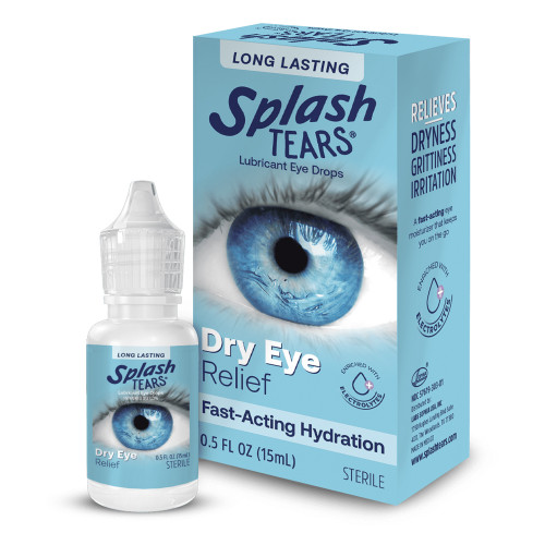 Splash Tears Lubricant Eye Drops Fast-Acting Artificial Tears for Dry Eyes, 0.5 Oz