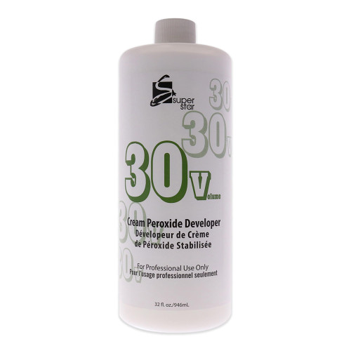 Super Star 30 Volume Stabilized Cream Peroxide Developer for Hair Color Processing, 32 Oz