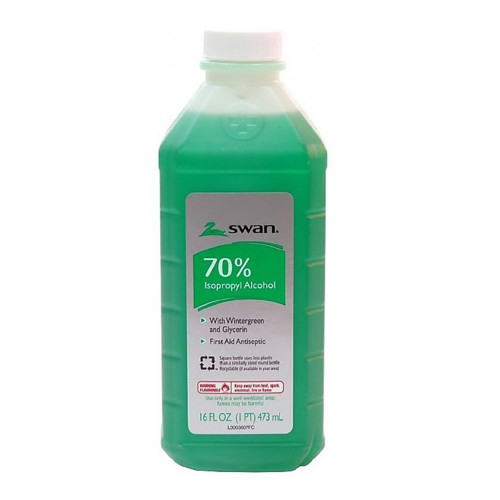 Swan 70% Isopropyl Alcohol, Wintergreen First Aid Antiseptic & Disinfectant, 16 Oz