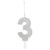 Unique Birthday Candle Silver Sparkler Number 3 Decorative Party Supply 1 Ea