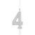 Unique Birthday Candle Silver Sparkler Number 4 Decorative Party Supply 1 Ea