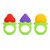 RaZbaby Fruitique Infant and Baby Massager and Teether Toy Multi Texture Fruit Shapes Pack 3 Ea
