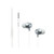 Brooklyn Audio Premium Angled Metal Corded Ear Buds with Microphone Silver