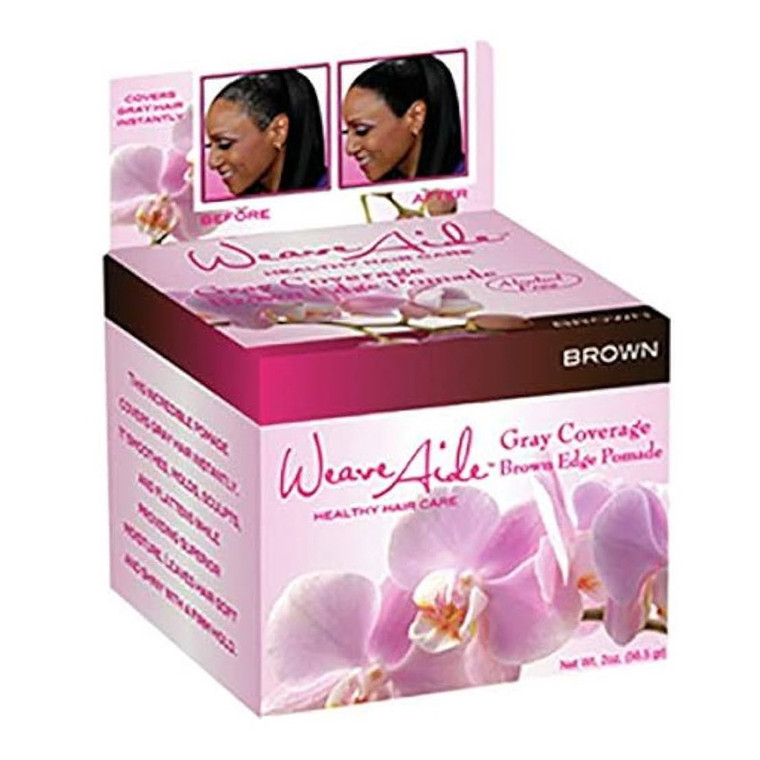 Weave Aide Gray Coverage Edge Pomade, Brown for Natural-Looking Coverage, 2 Oz