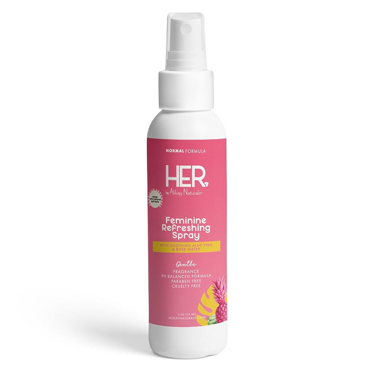 Alikay Naturals Her Feminine Refreshing Spray Normal pH Balanced Gentle Odor Control 2 oz