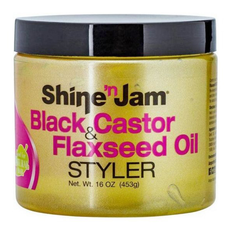 Ampro Black Castor Flaxseed Gel Strong Hold Curl Definition Shine Boost 16 oz