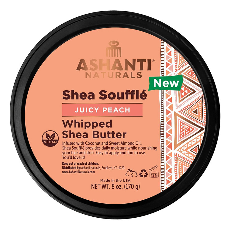 Ashanti Naturals Whipped Shea Butter Juicy Peach for Men, 8 oz