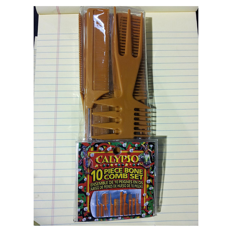 Calypso 10-Pack Bonetail Comb Assorted Hair Tools, 10Ea