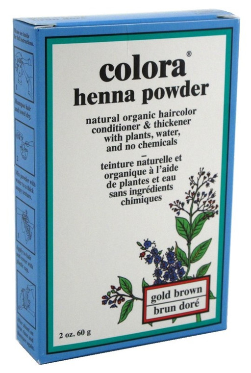 Colora Henna Powder Hair Color Gold Brown 2Oz