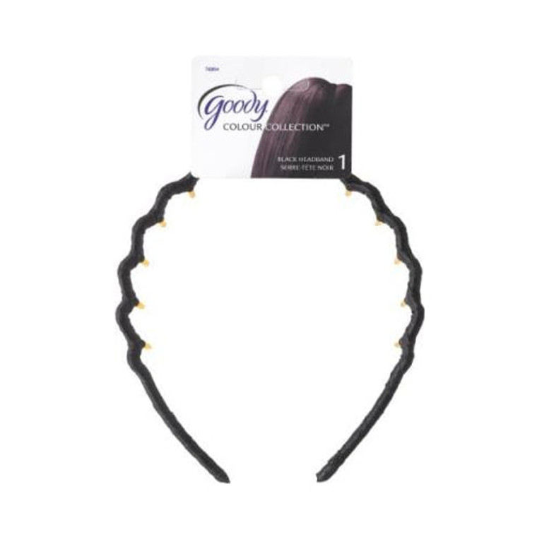 Goody Colour Collection Ribbon Wrapped Headband, Black, 1 CT
